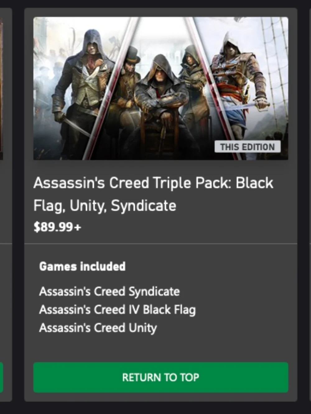 XBOX Assassin's Creed Triple Pack